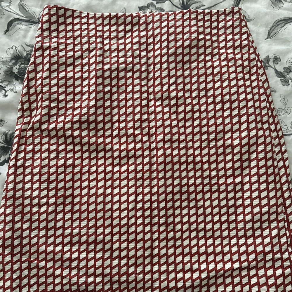 NEW Ann Taylor Factory Red and White A-Line Skirt